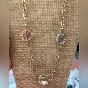 RJ Graziano Statement Necklace with Round‎ Glass